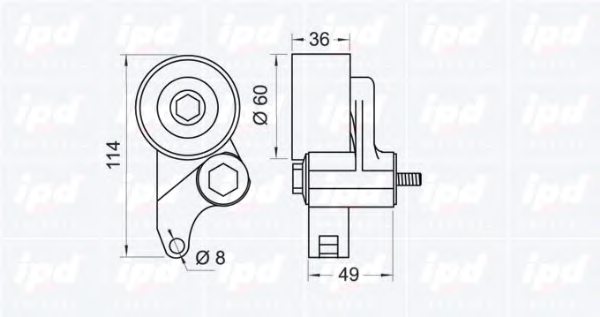 IPD 14-0588 Tensioner Pulley, timing belt